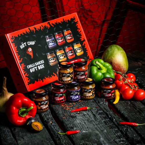 detail Hot Chip Chilli Sauces Gift Box 420 g