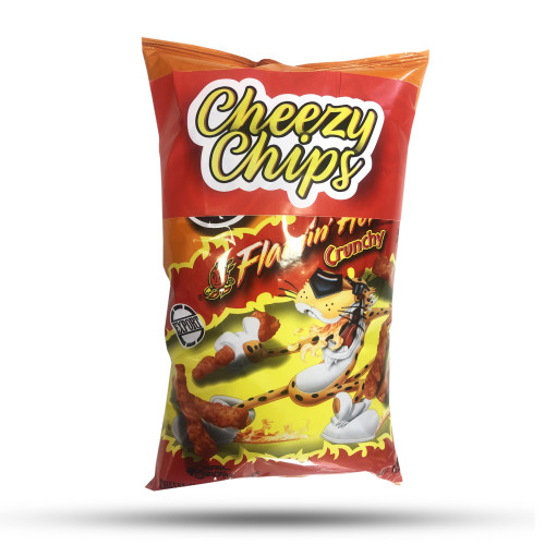 detail Cheezy Chips Crunchy Flaming Hot 226,8 g