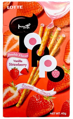 detail Lotte Toppo Vanilla & Strawberry 40 g