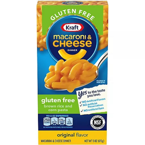 detail Kraft Mac´n´Cheese Brown Rice and Corn Pasta 170 g