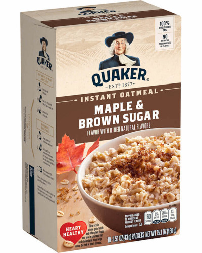 detail Quaker Maple & Brown Sugar Instant Oatmeal 430 g